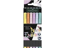 Pintsliga markerid Faber-Castell Black Edition, 116453, 6 pastelltooni