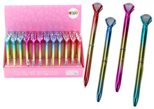 Kuldne pastapliiats Lean Toys Diamond, 0,7 mm, sinine tint