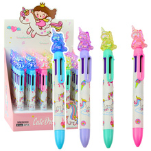 Pastapliiats Lean Multicolor Pen, 0,7 mm, 6 värvi, ükssarviku kujukesega
