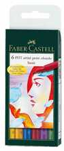 Tindipliiatsite komplekt Faber-Castell PITT Basic, 6 tk, erinevad värvid