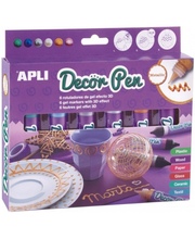 Dekoreerimispliiatsid Apli Kids Metallic, 6 tk