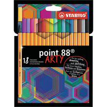 Tindipliiatsid Stabilo Point 88 Arty, 0,4 mm, 18 tk, erinevad värvid