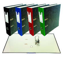 Registraator College, A4, 50 mm, mehhanismiga, hall marmor, must selg