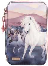 Pinal Miss Melody Triple Pencil Case With Quilting NIGHT HORSES (0412512)