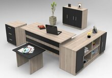 Mööblikomplekt Kalune Design VO16 OB, tamm/must, 89.1 cm x 38.1 cm x 73.8 cm