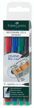 Püsimarker CD/DVD plaatidele Faber Castell Multimark S, 0.4 mm, 4 värvi komplekt