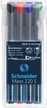 Püsimarkerite komplekt Schneider OHP Maxx 220S, 4 värvi, ümmargune ots, 0.4 mm