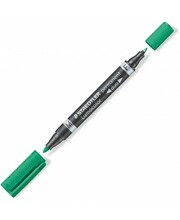 Püsimarker Staedtler Lumocolor Duo 348, roheline