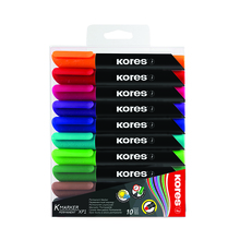 Püsiv marker KORES XP1, 3 mm, ümmargune ots, 10 värvi komplekt