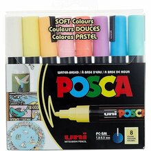 Markerid Posca PC-5M Soft Color, 8 tk, Uni-Ball
