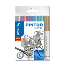Püsimarker Pilot Pintor Metallic 1.0 mm, ümar ots, 6 värvi komplekt