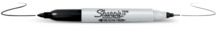Püsimarker Sharpie Twin Tip, 0.5 - 1 mm, must