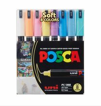 Markerite komplekt Posca PC1MR, 8 tk, pastelsed värvid