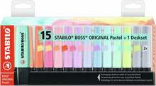 Tekstimarkerite komplekt Stabilo Boss Original, 2 - 5 mm, 15 tk, erinevad värvid