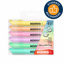 Tekstmarker Kores High Liner Plus, 6 pastellvärvi