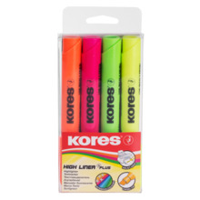 Tekstmarkerite komplekt Kores High Liner Plus, segavärvid, 4 tk
