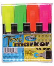 Tekstimarkerite komplekt Centrum, 1-6 mm, 4 värvi