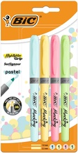 Tekstimarkerite komplekt Bic Pastel 964859, 1.6 - 3.3 mm, kollane/roheline/roosa, 4 tk