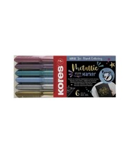 Tekstimarkerite komplekt Kores Metallic Style, 6 metalliktooni, 4 tk