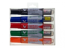 Tahvlimarkerite komplekt Pilot Pen, kirstu otsaga, 5 värvi