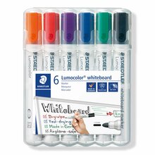 Valge tahvli markerite komplekt Staedtler Lumocolor 351, 2 mm, 6 värvi