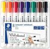Valge tahvli markerite komplekt Staedtler Lumocolor, 8 tk