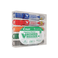 Tahvlimarkerite komplekt Pilot V Board Master, ümar ots, 5 värvi