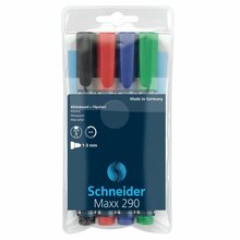 Tahvlimarkerite komplekt Schneider Maxx 290, 1 - 3 mm, 4 värvi