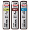Grafiidid Rotring, 0,35 mm, 0,5 mm, 0,7 mm, 3 pak