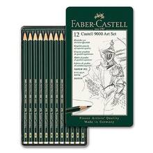 Grafiitpliiatsite komplekt Faber Castell 9000, 12 tk, hall