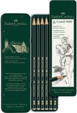 Pliiatsite komplekt Faber-Castell 9000 Grafit Set, HB/B/2B/4B/6B/8B, 6 tk