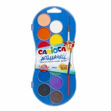 Akvarell Carioca, 12 värvi, 30mm läbimõõt
