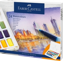 Akvarellvärvid Faber-Castell, 24 värvi