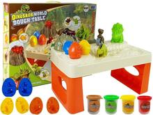 Plastiliinikomplekt Lean Toys, dinosaurused, munad, laud ja vulkaan