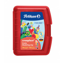 Plastiliin Pelikan, 10 värvi, 240g, punane karp