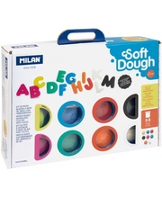 Plastiliini komplekt tarvikutega Milan Soft Dough Letters, 8 värvi