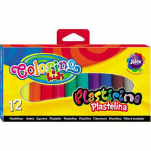 Plastiliin Colorino Kids, 12 värvi + kuldne ja hõbedane