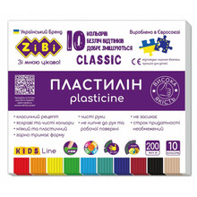 Plastiliin Zibi Classic Kids Line, 10 värvi, 200g