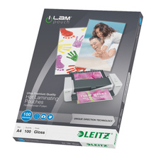 Laminaatkile Leitz A4, 216 x 303 mm, 100 mik., UDT, läikiv, 100 tk