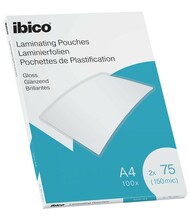 Lamineerimiskile Ibico A4, 216 x 303 mm, 75 mikronit, läikiv, 100 tk