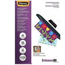 Lamineerimiskile Fellowes A4, 80 mikronit, 100 tk
