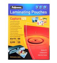 Lamineerimiskiled Fellowes 83 x 113 mm, 125 mikronit, läikiv, 100 tk