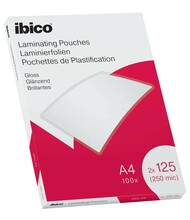 Lamineerimiskiled Ibico A4, 216 x 303 mm, 125 mik., läikiv, 100 tk
