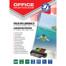 Lamineerimiskile Office Products A4, 2 x 125 mikronit, läikiv, 100 tk