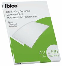 Lamineerimiskiled Ibico A3, 303 x 426 mm, 100 mikronit, läikiv, 100 tk