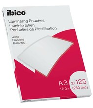 Lamineerimiskiled Ibico A3, 303 x 426 mm, 125 mik., läikiv, 100 tk