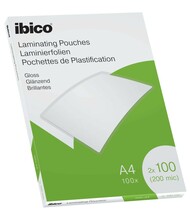 Lamineerimiskile Ibico A4, 216 x 303 mm, 100 mikronit, läikiv, 100 tk
