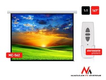 Elektriline projektori ekraan Maclean MC-562, 300 x 300 cm, 1:1, kaugjuhtimispuldiga