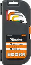Kuuskant- ja TORX-võtmete komplekt Bradas HX DIY-HKBT42-LO, 1,5-10 mm / TX 10-50 mm, 18 tk