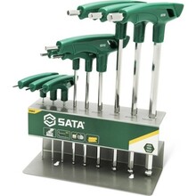 T-tüüpi kuuskantvõtmete komplekt SATA, H-2 - H-10, ümar ots, 9 tk